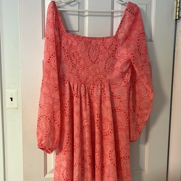 NWT BCBGeneration Heart A Line Smocked square neck Dress M - Picture 7 of 7